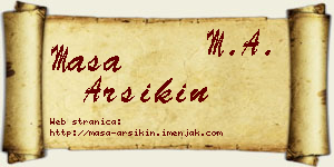 Maša Arsikin vizit kartica